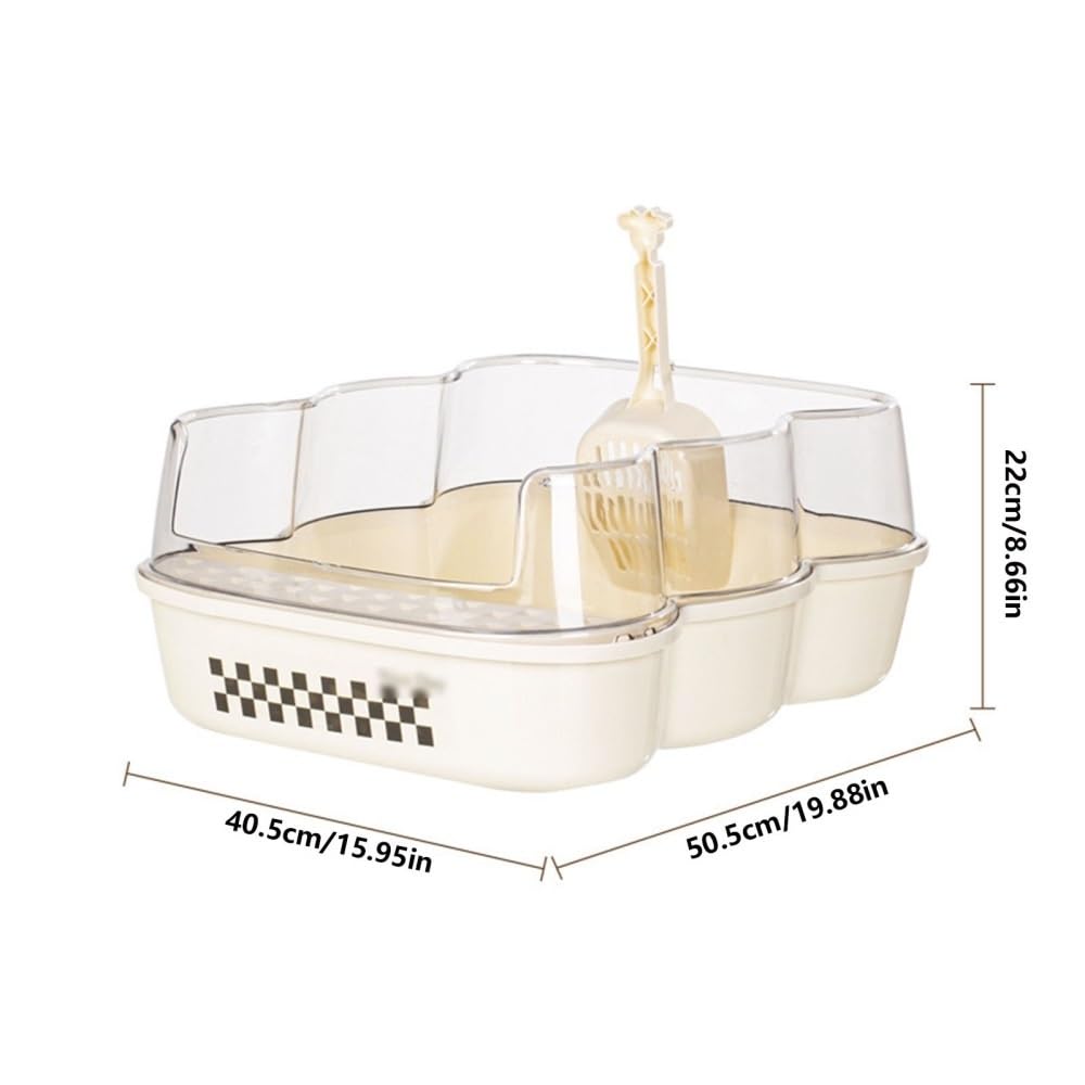 Extra Large Semi-Closed Cat Litter Box with Scoop Pink T822