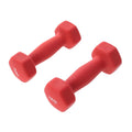 Ergonomic Hexagonal Neoprene Coated Dumbbells Red Z8117