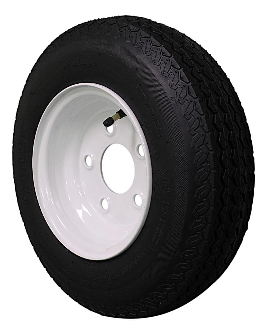 8 Trailer Tire & Wheel, Load Range C, 5 Lug White, 1 Pack U386562