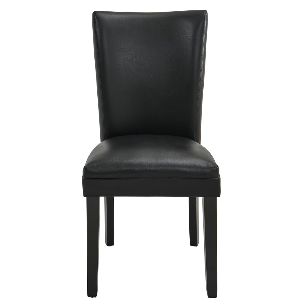 Set of 2 Black Faux Leather Dining Chairs F43400