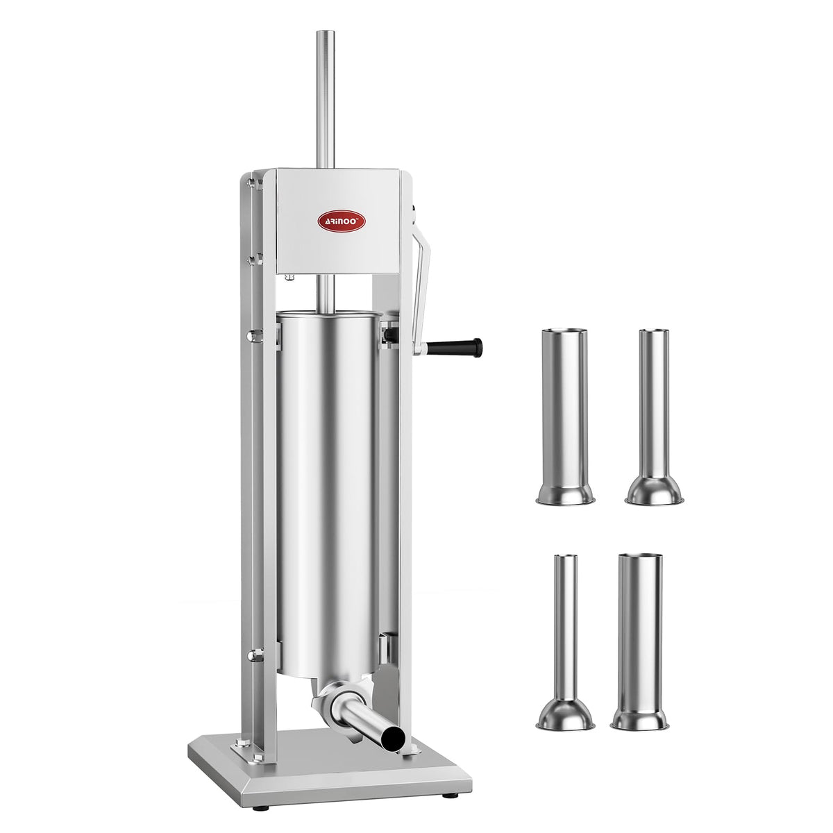 7L Stainless Steel Vertical Sausage Stuffer with 4 Stuffing Tubes P13144