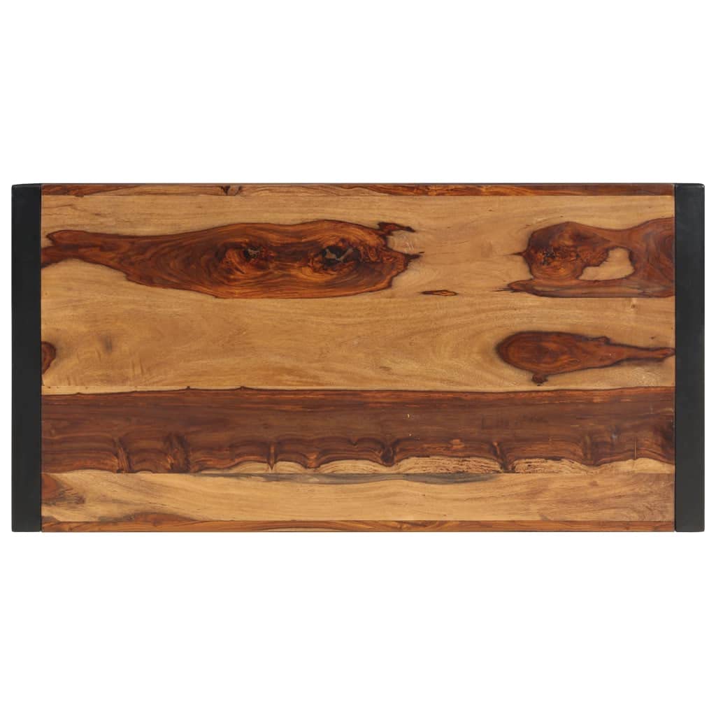Farmhouse Coffee Table with Storage Cabinets Solid Sheesham Wood N4067