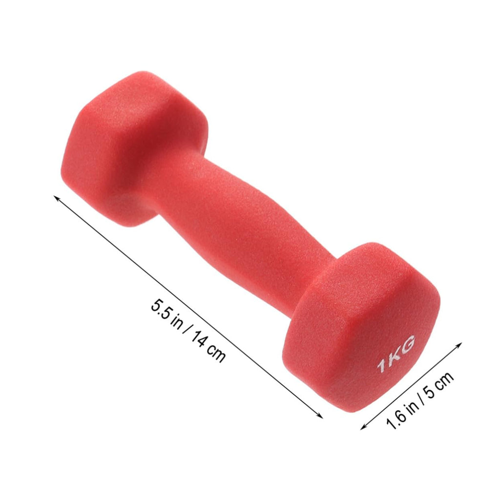 Ergonomic Hexagonal Neoprene Coated Dumbbells Red Z8117