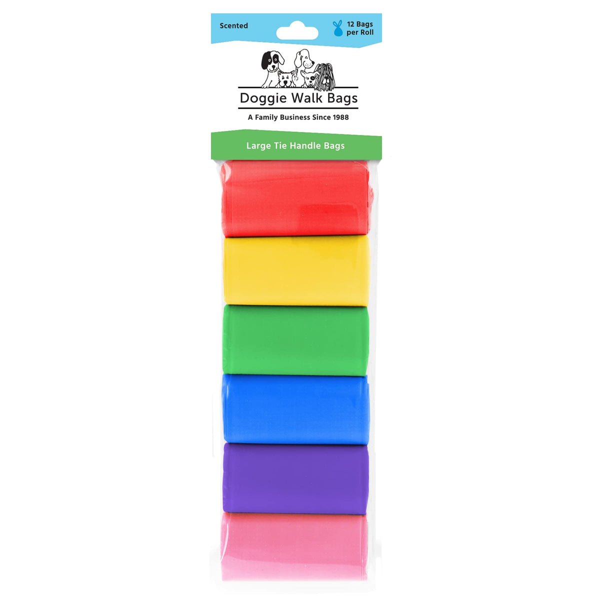 Rainbow 288 Bags Dog Waste Bags K53889