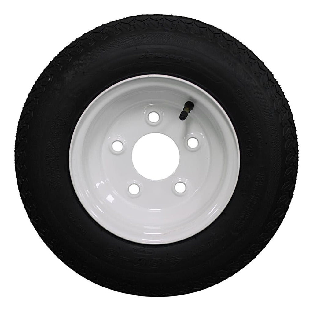 8 Trailer Tire & Wheel, Load Range C, 5 Lug White, 1 Pack U386562