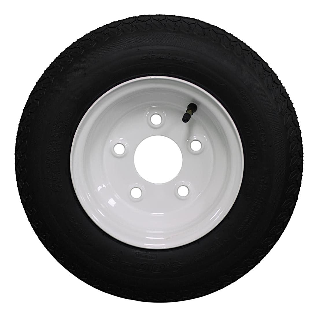 8 Trailer Tire & Wheel, Load Range C, 5 Lug White, 1 Pack U386562
