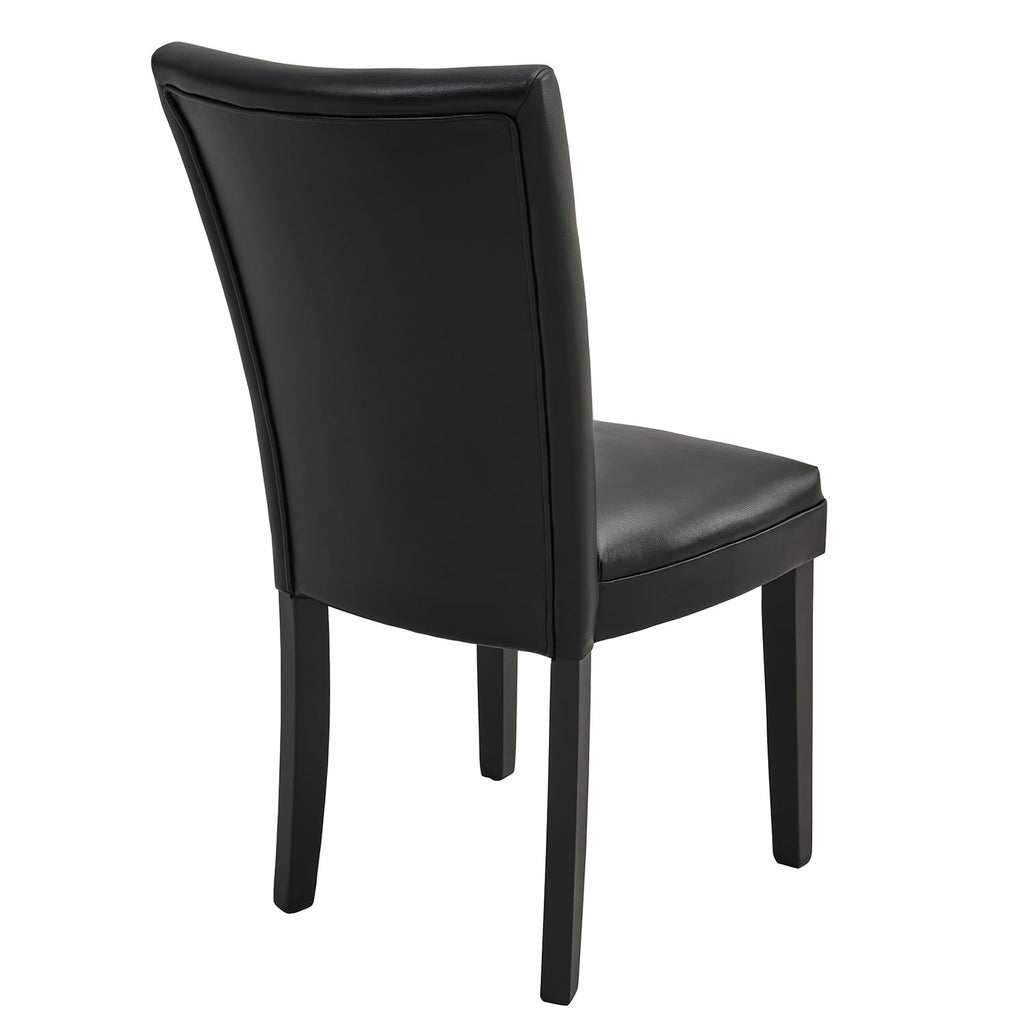 Set of 2 Black Faux Leather Dining Chairs F43400