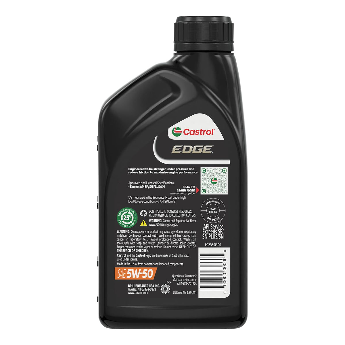 5W-50 Full Synthetic Motor Oil, 1 Quart, Pack of 6 B78314