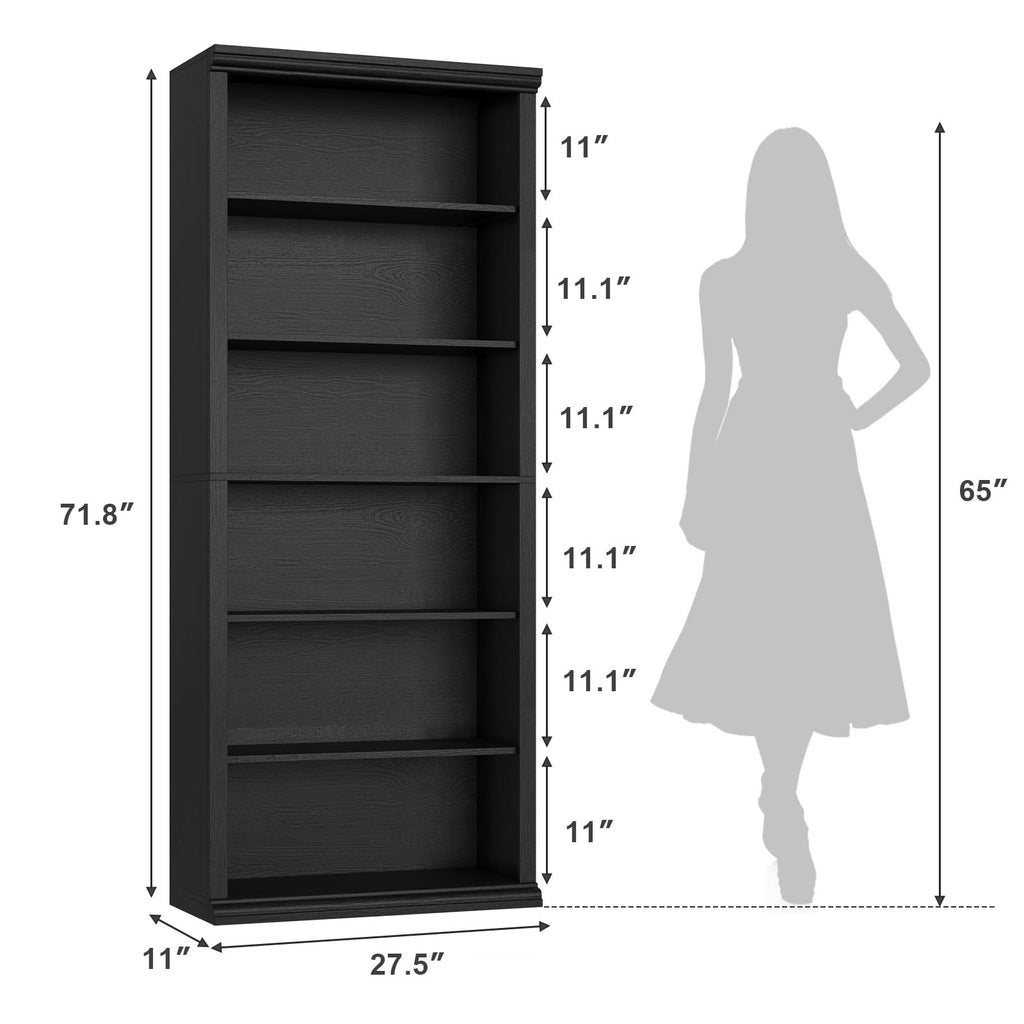 Black Tall Bookshelf W89114