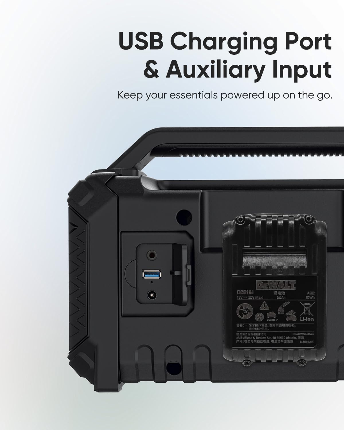 60W Portable Bluetooth Jobsite Speaker with RGB Lights V92661