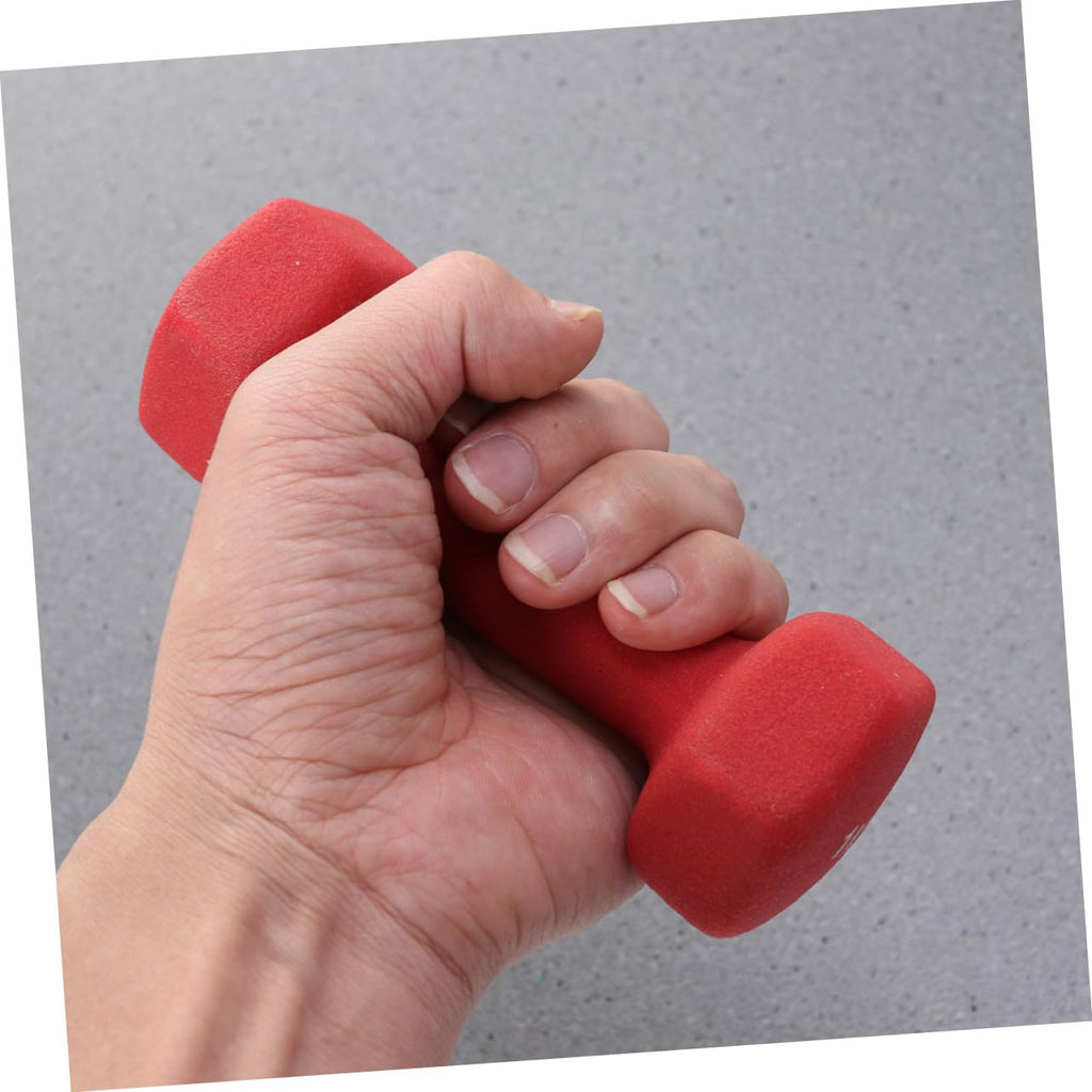 Ergonomic Hexagonal Neoprene Coated Dumbbells Red Z8117
