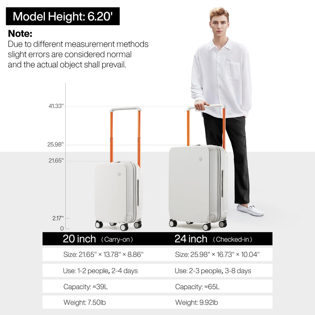 Carry On Luggage with Spinner Wheels & TSA Lock, 20 Inch J70950