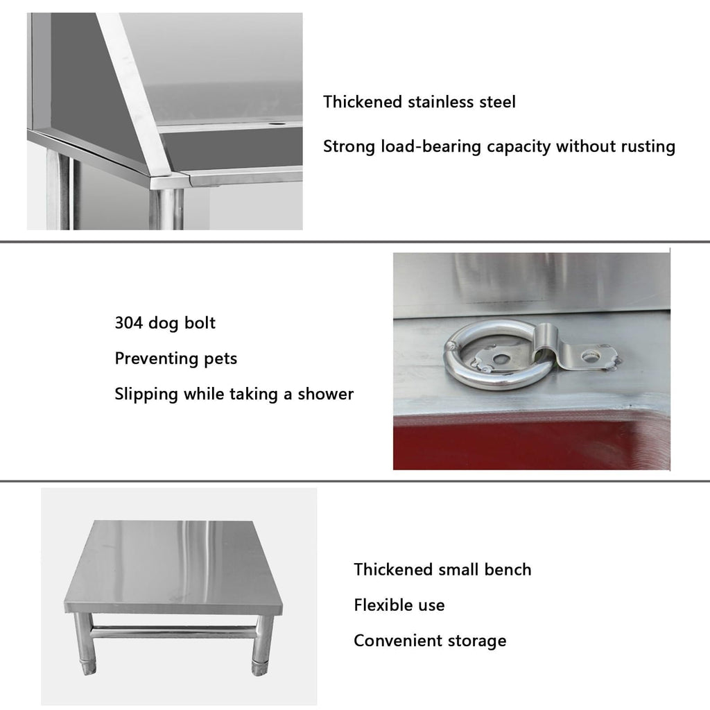 Stainless Steel Dog Washing Station with Sliding Door C34209