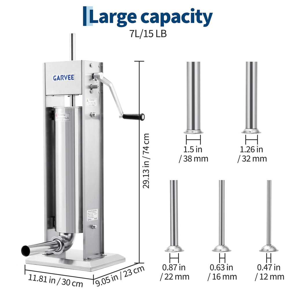 7L Stainless Steel Manual Sausage Stuffer C155