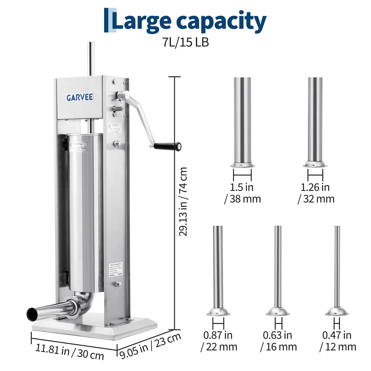 7L Stainless Steel Manual Sausage Stuffer C155