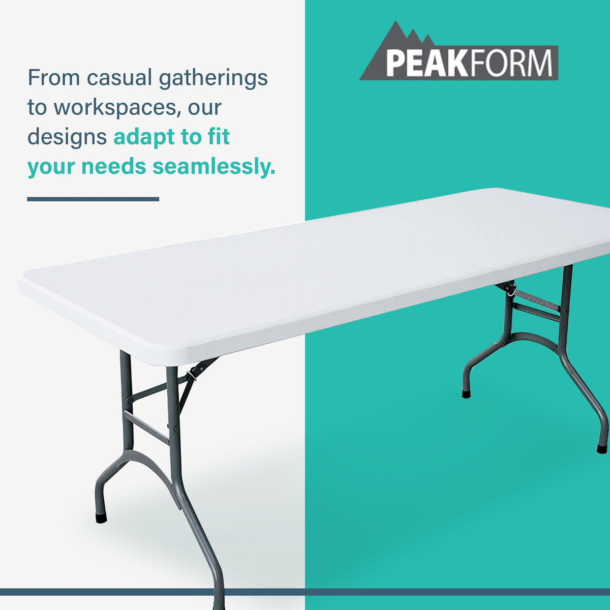 White 6 Foot Folding Multipurpose Table V9500