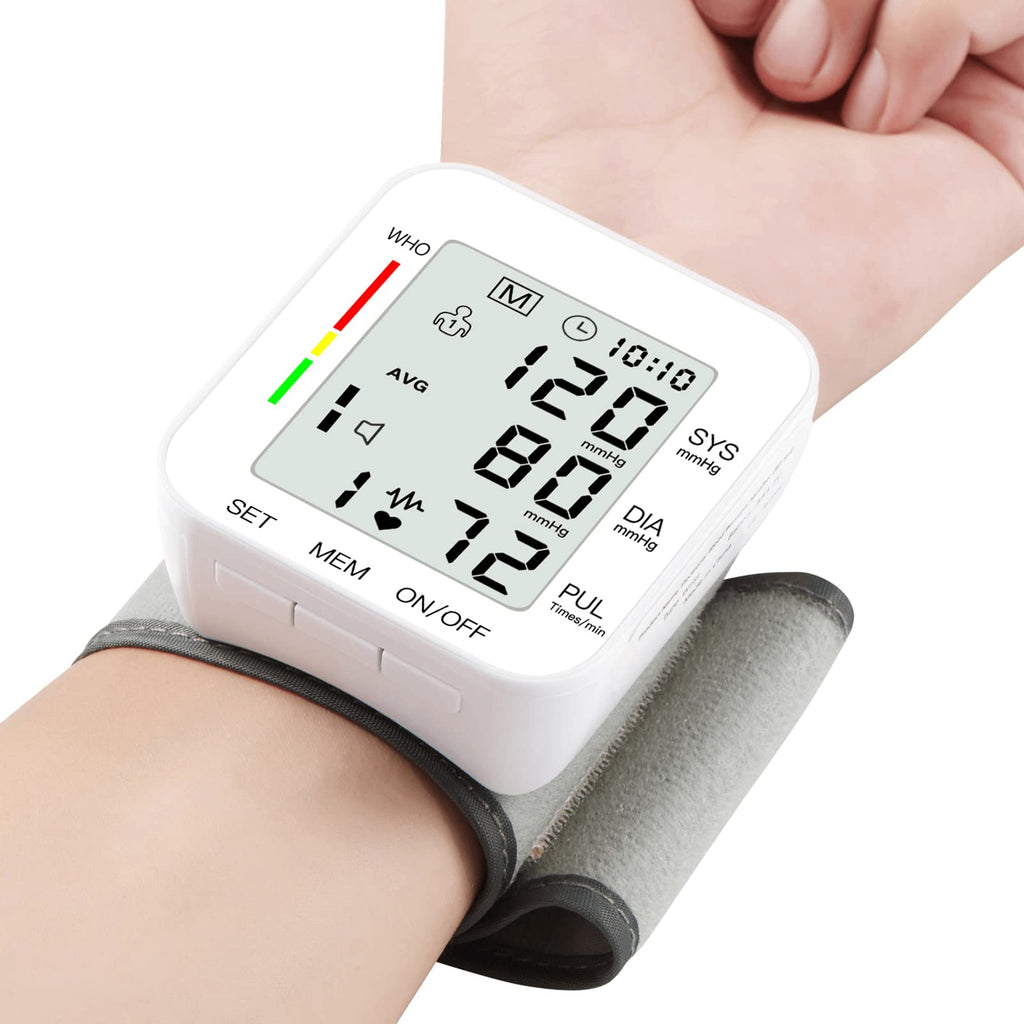 White Wrist Blood Pressure Monitor with Carrying Case V266