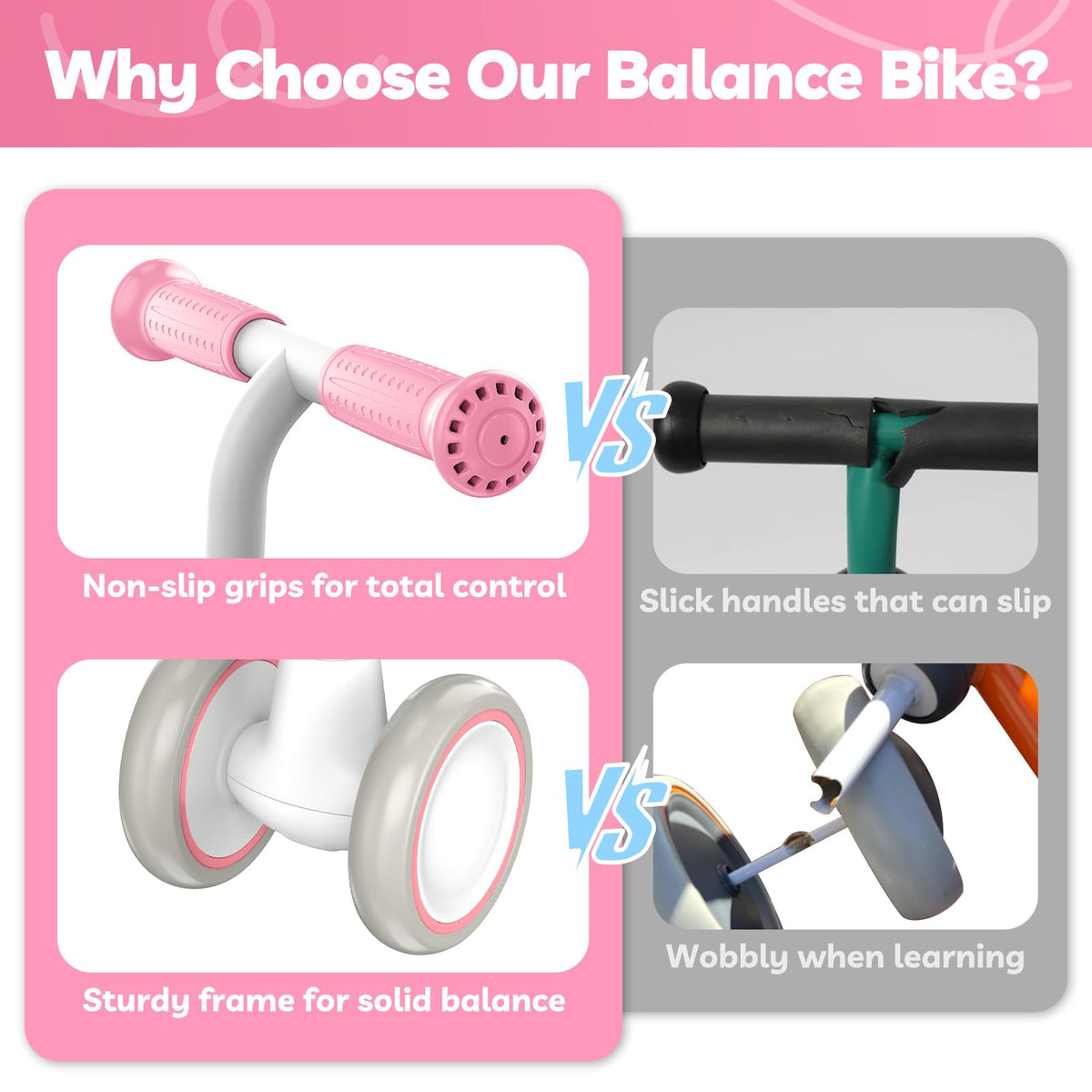 Pink Adjustable Baby Balance Bike R4644
