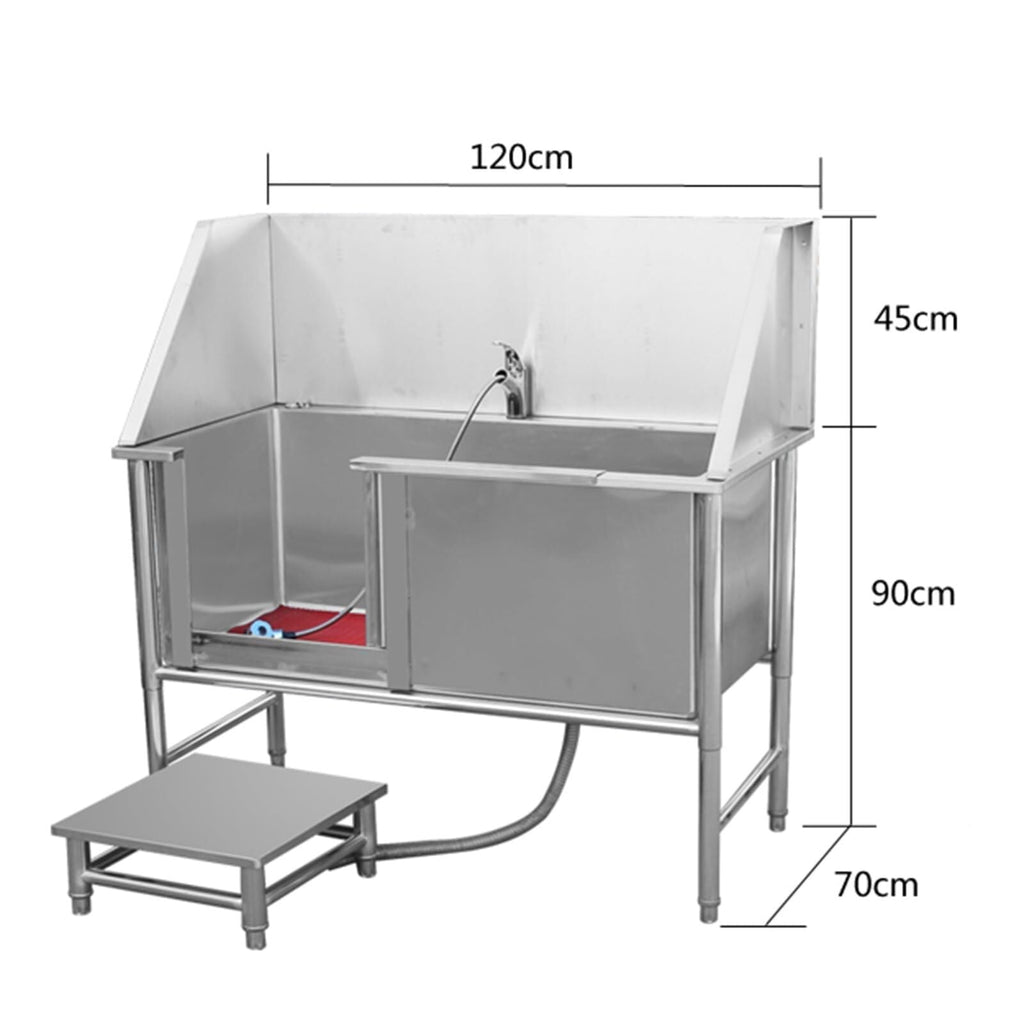 Stainless Steel Dog Washing Station with Sliding Door C34209