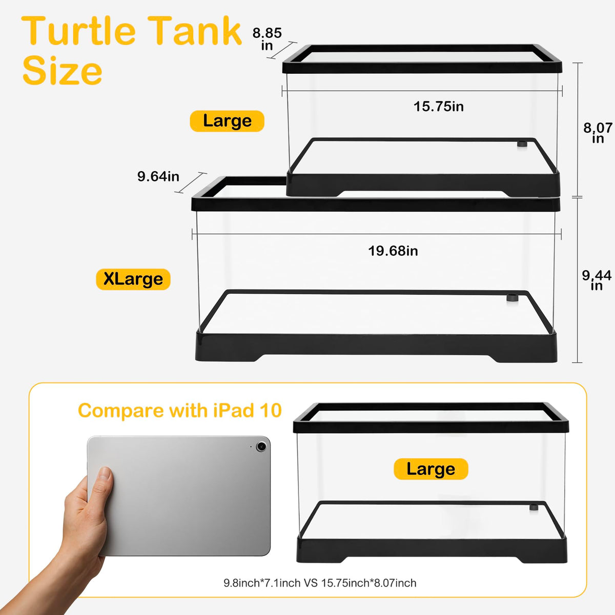 Turtle Tank Kit with Heat Lamp, Filter, UVB Lamp, Plants, Basking Platform M7523