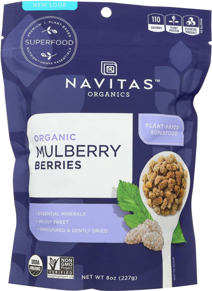 Organic Sun-Dried White Mulberries 8 oz Q6441