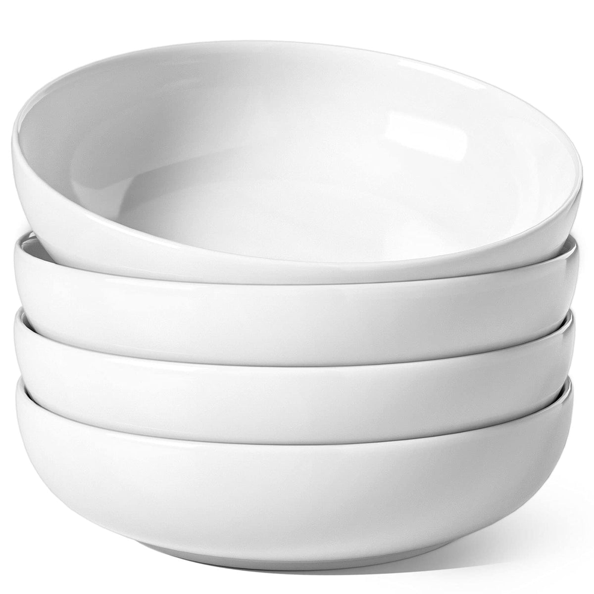 45 oz White Pasta Bowls Set of 4 Q42494