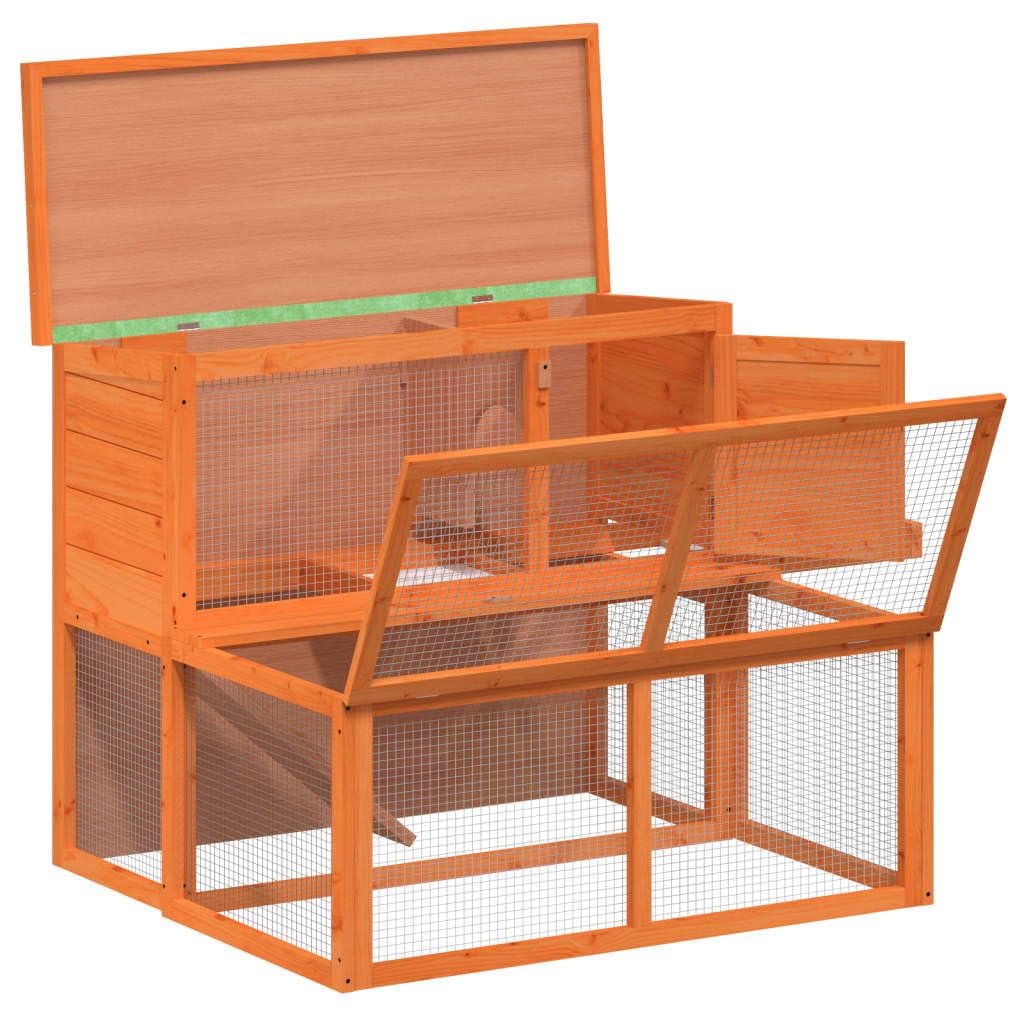 Wooden Rabbit Hutch 2-Tier Small Animal Cage E33697