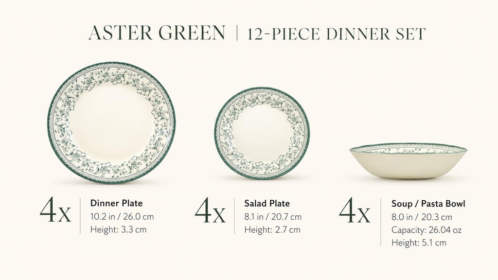 12-Piece Porcelain Dinnerware Set for 4 J73373