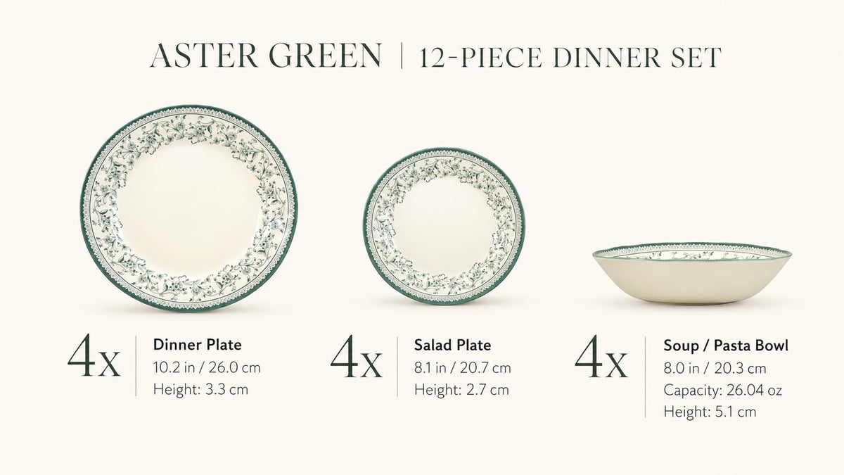 12-Piece Porcelain Dinnerware Set for 4 J73373