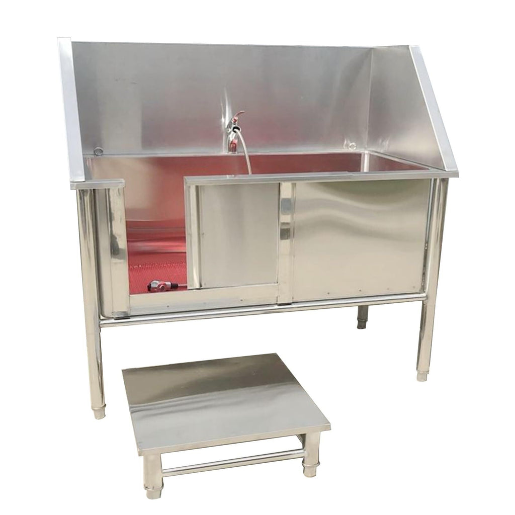 Stainless Steel Dog Washing Station with Sliding Door C34209