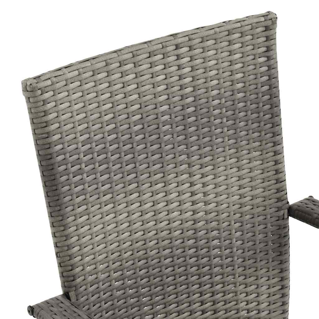 Grey Poly Rattan Stacking Outdoor Dining Chairs Set of 2 S852461