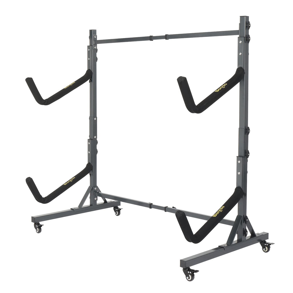 Freestanding Kayak Storage Rack with Lockable Wheels A141