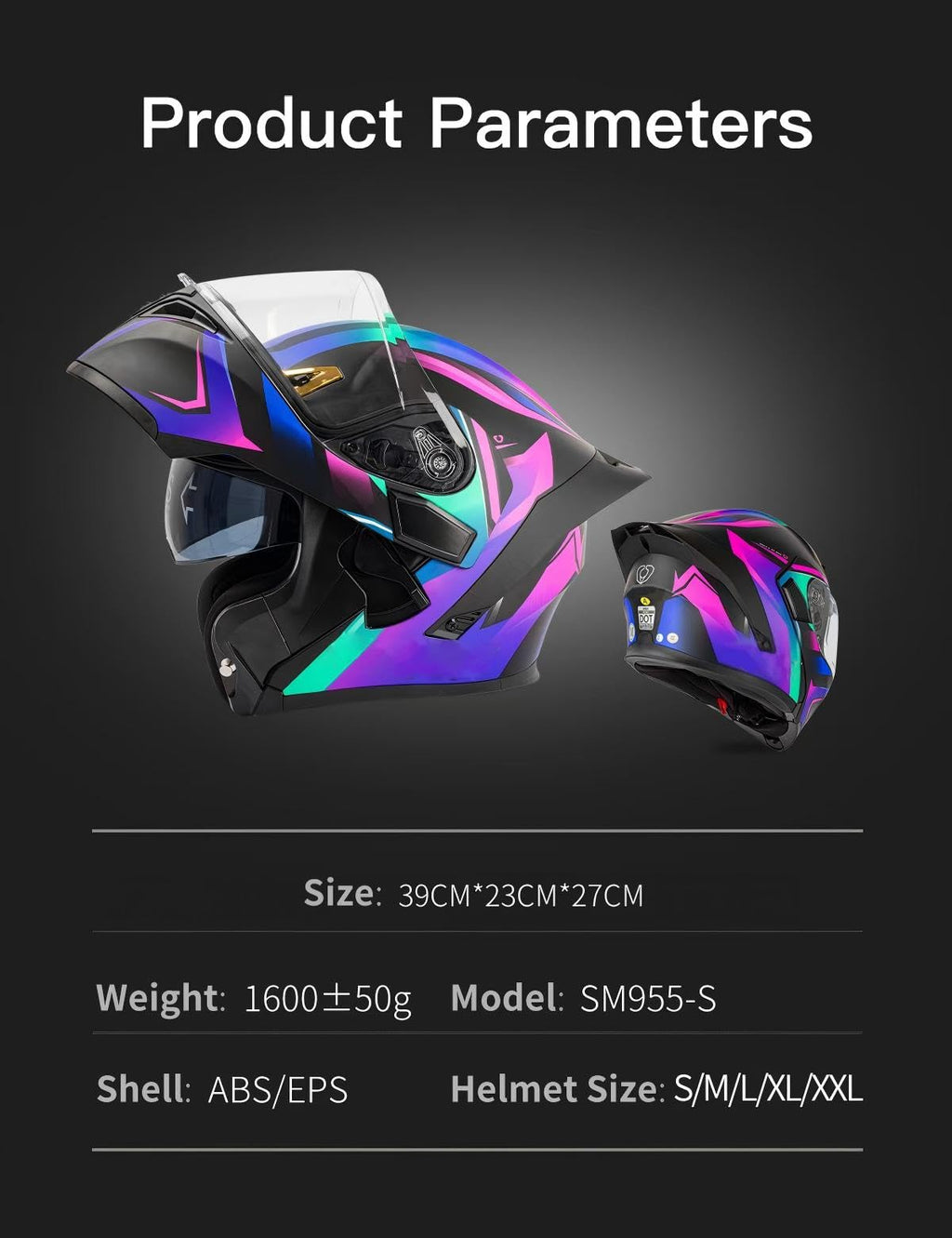 Bluetooth Modular Full-face Motorcycle Helmet K6043