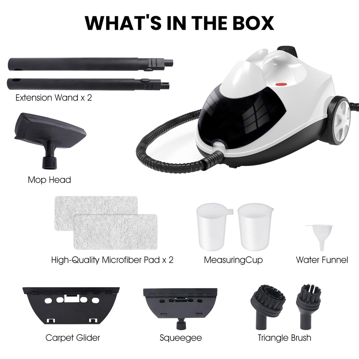 1.5L 6-in-1 Steam Cleaner with 8 Accessories O92748
