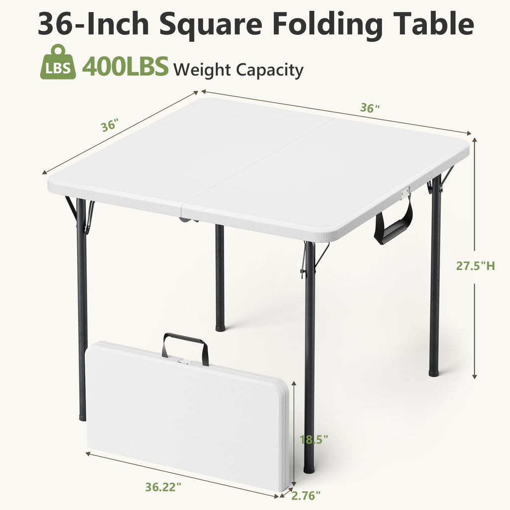 36 Inch Square Folding Card Table with Carrying Handle G106