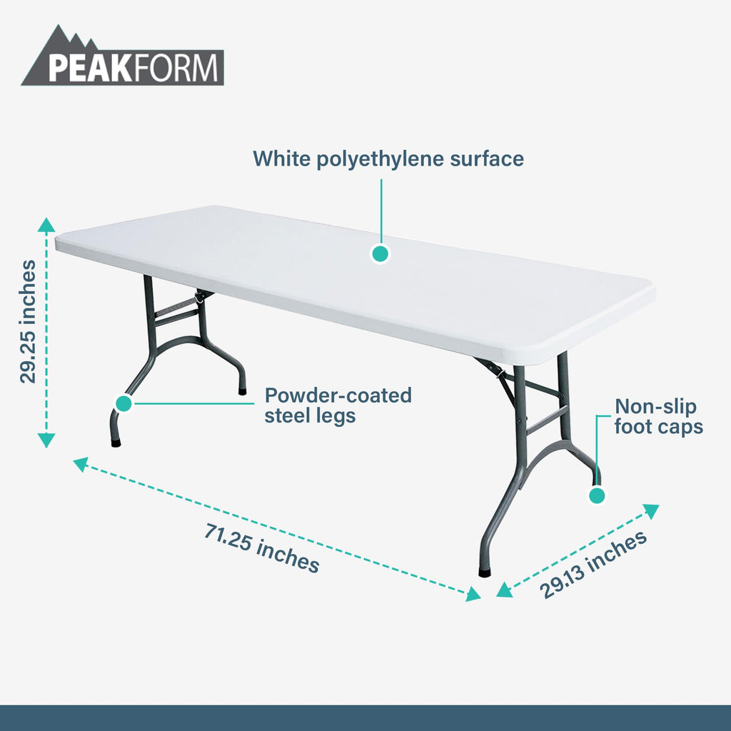White 6 Foot Folding Multipurpose Table V9500
