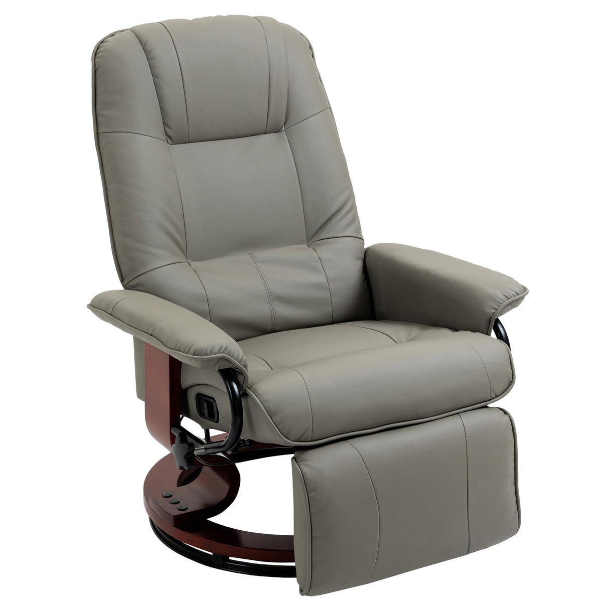 Gray PU Leather Swivel Recliner Chair S4903