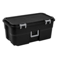 Black 22 Gallon Wheeled Plastic Storage Trunk C307
