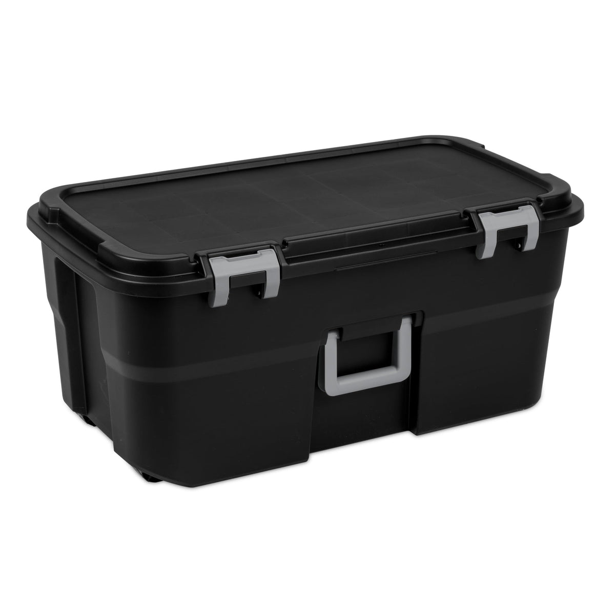 Black 22 Gallon Wheeled Plastic Storage Trunk C307