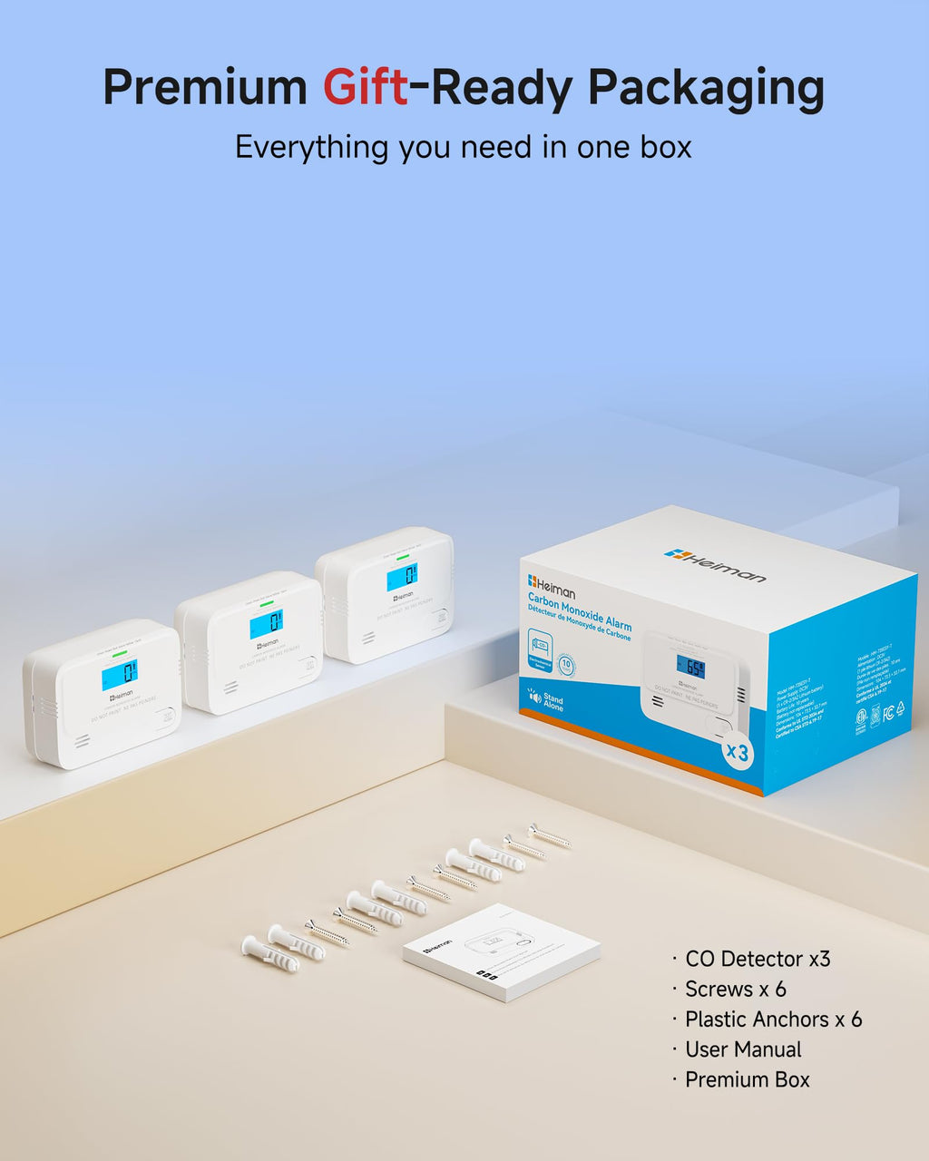 Carbon Monoxide Detectors 3 Pack V4725