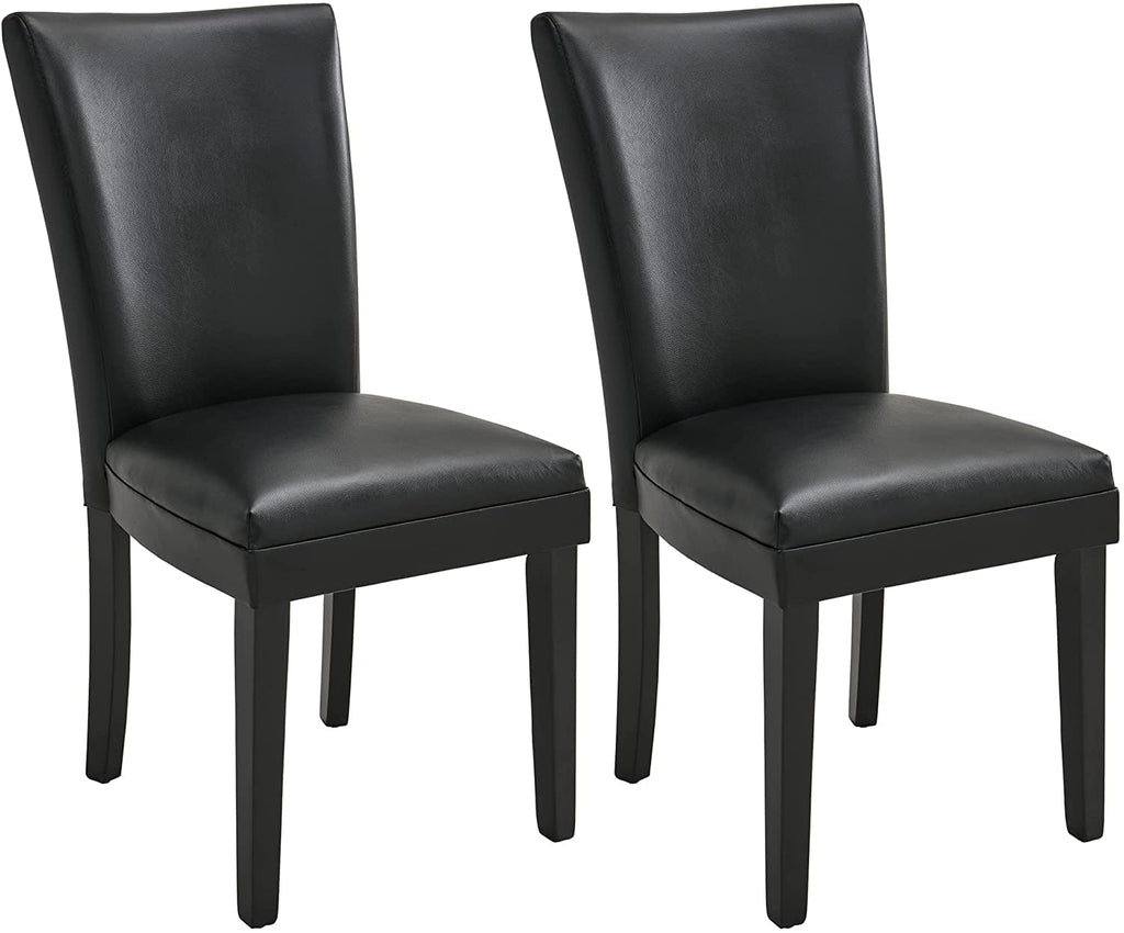 Set of 2 Black Faux Leather Dining Chairs F43400