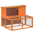 Wooden Rabbit Hutch 2-Tier Small Animal Cage E33697