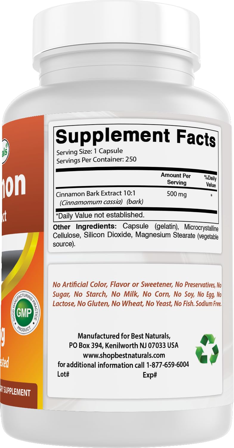 Cinnamon 500 mg 250 Capsules X5926