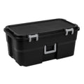 Black Plastic Storage Footlocker with Wheels X706