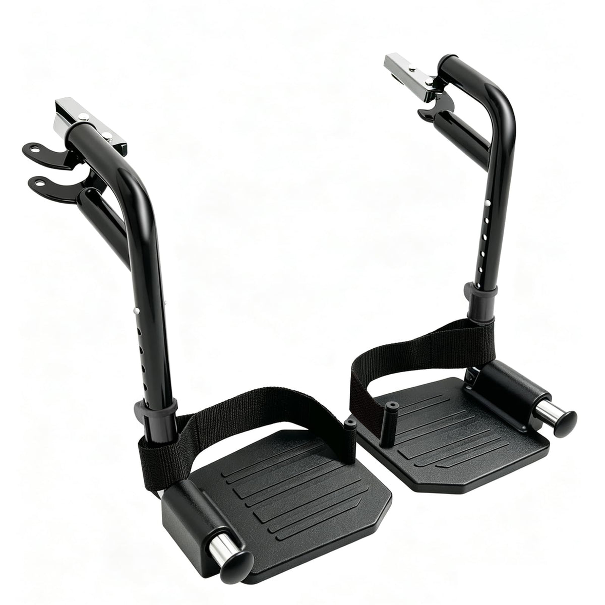 Black Wheelchair Footrest Replacement with Heel Loop F66220