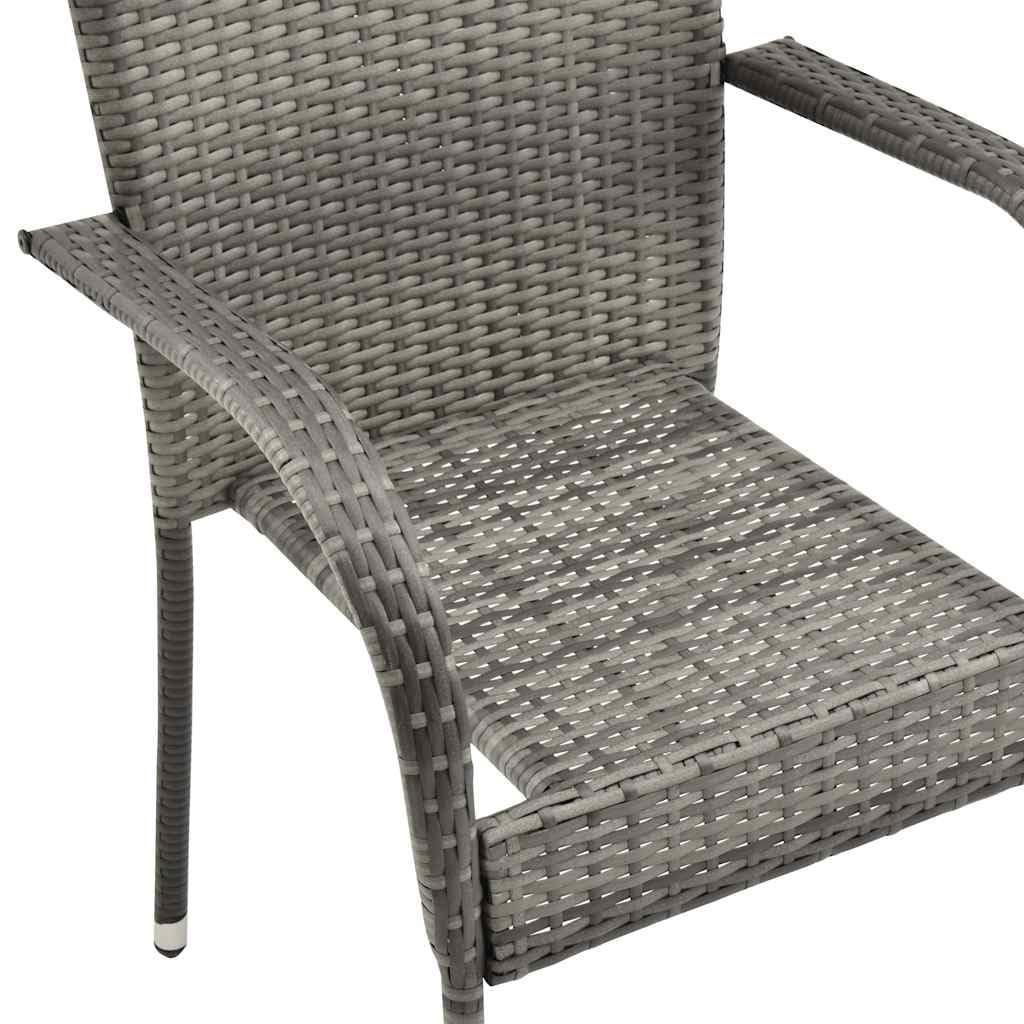 Grey Poly Rattan Stacking Outdoor Dining Chairs Set of 2 S852461