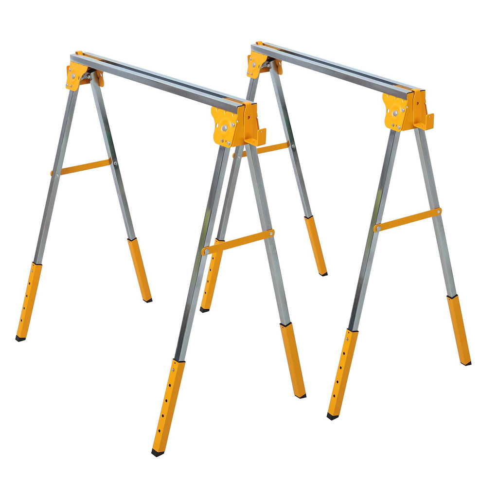 2-Pack Adjustable Height Folding Steel Sawhorse Z1961