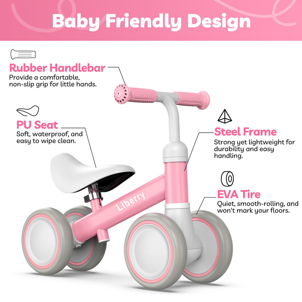 Pink Adjustable Baby Balance Bike R4644