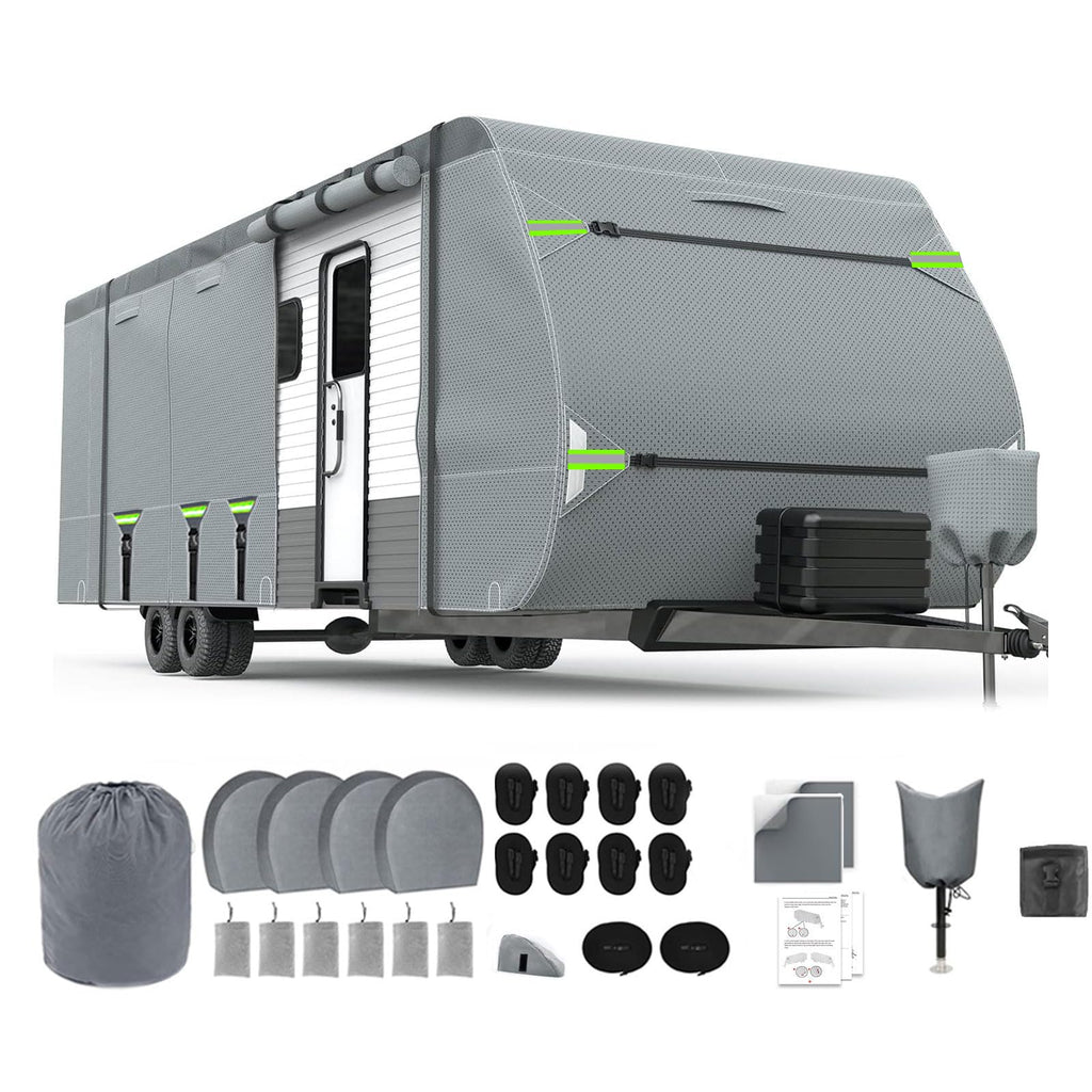 8 Layers 27'-30' Windproof Waterproof Rip-Stop RV Cover I8376