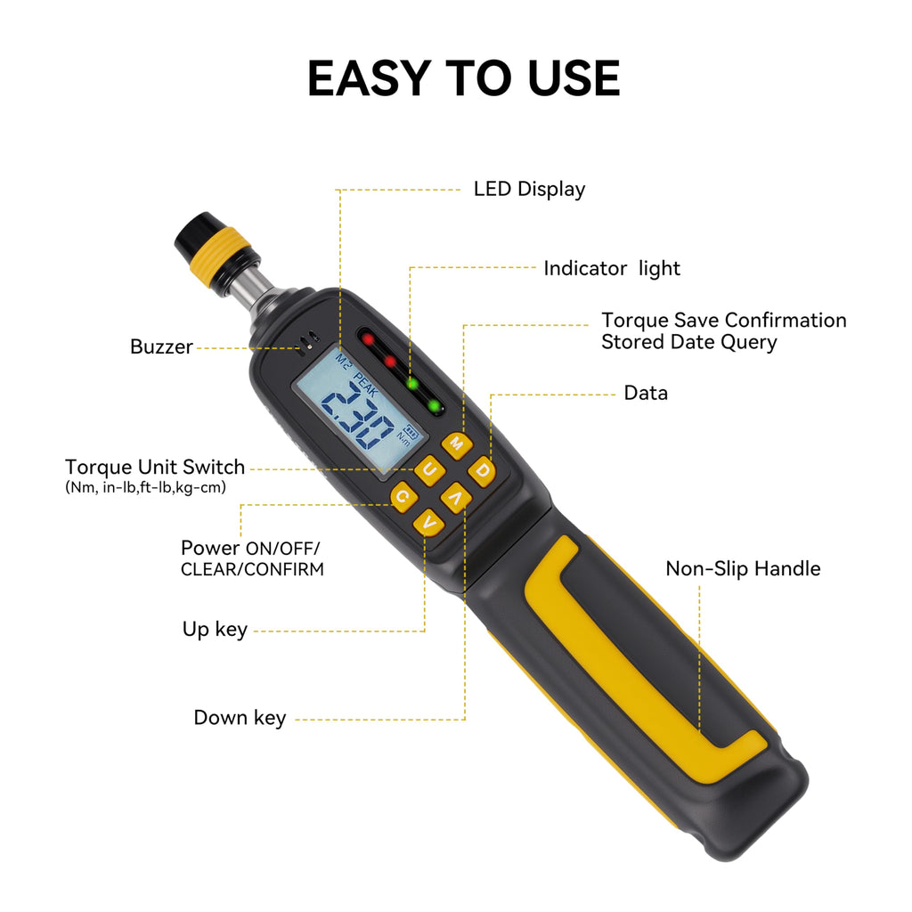 Digital Torque Screwdriver Set, 1/4" Drive, 38-Piece L57679